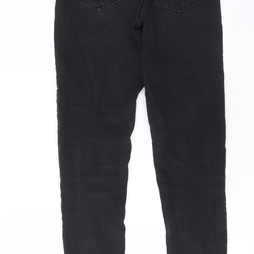 Marks and Womens Grey Cotton Skinny Jeans Size 8 L27 in Regular Zip - Pockets