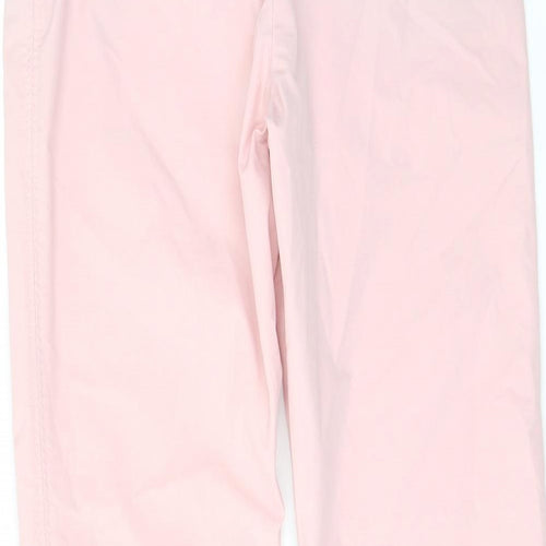 Marks and Spencer Womens Pink Cotton Trousers Size 8 L26 in Regular Hook & Eye - Pocket, Belt Loop