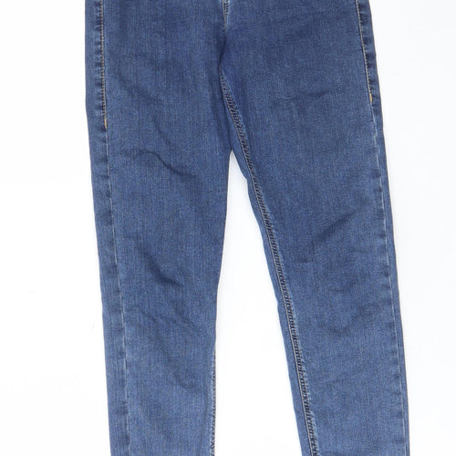 Topshop Womens Blue Cotton Skinny Jeans Size 26 in L30 in Regular Zip - Pockets