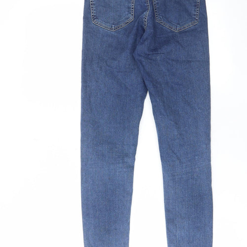 Topshop Womens Blue Cotton Skinny Jeans Size 26 in L30 in Regular Zip - Pockets