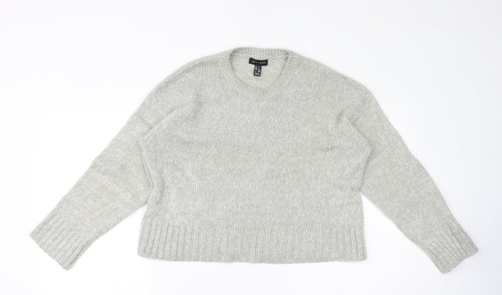New Look Womens Grey Crew Neck Acrylic Pullover Jumper Size S