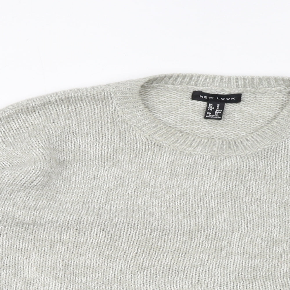 New Look Womens Grey Crew Neck Acrylic Pullover Jumper Size S