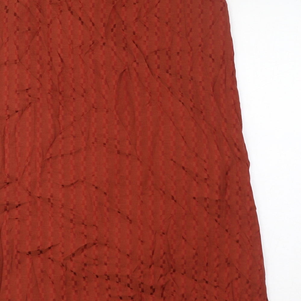 Whistles Womens Brown Viscose Wrap Skirt Size 14 Tie - Ruffle Hem