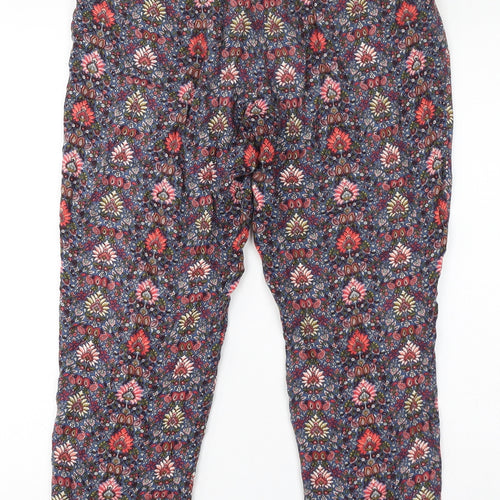 Spirit Womens Multicoloured Floral Polyester Trousers Size 10 L29 in Regular