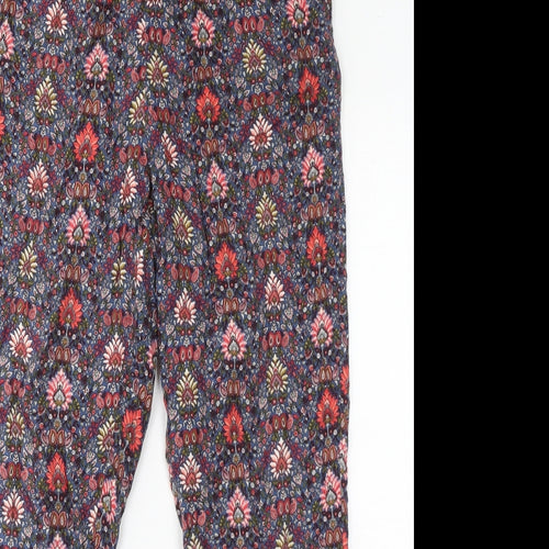 Spirit Womens Multicoloured Floral Polyester Trousers Size 10 L29 in Regular