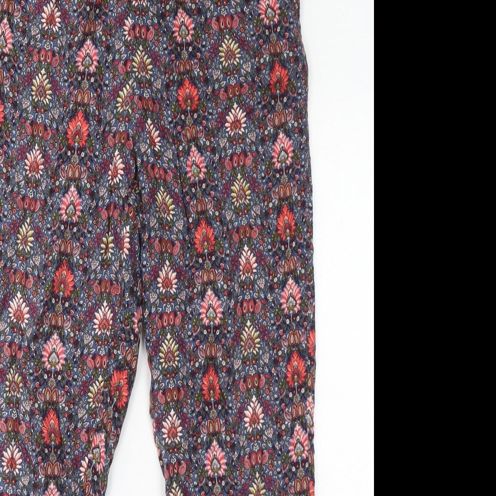 Spirit Womens Multicoloured Floral Polyester Trousers Size 10 L29 in Regular