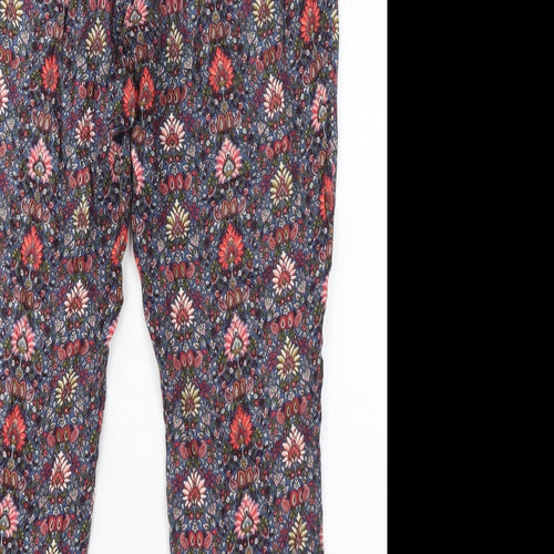 Spirit Womens Multicoloured Floral Polyester Trousers Size 10 L29 in Regular