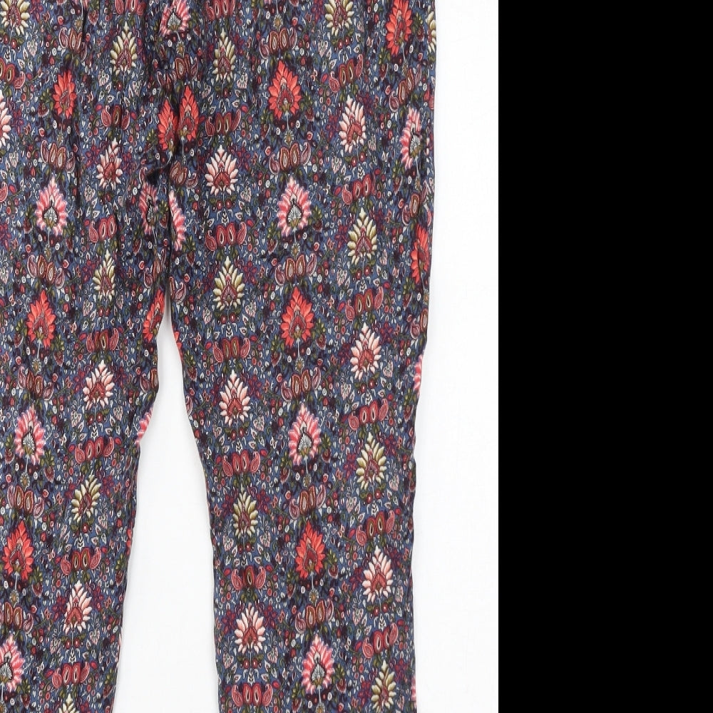 Spirit Womens Multicoloured Floral Polyester Trousers Size 10 L29 in Regular