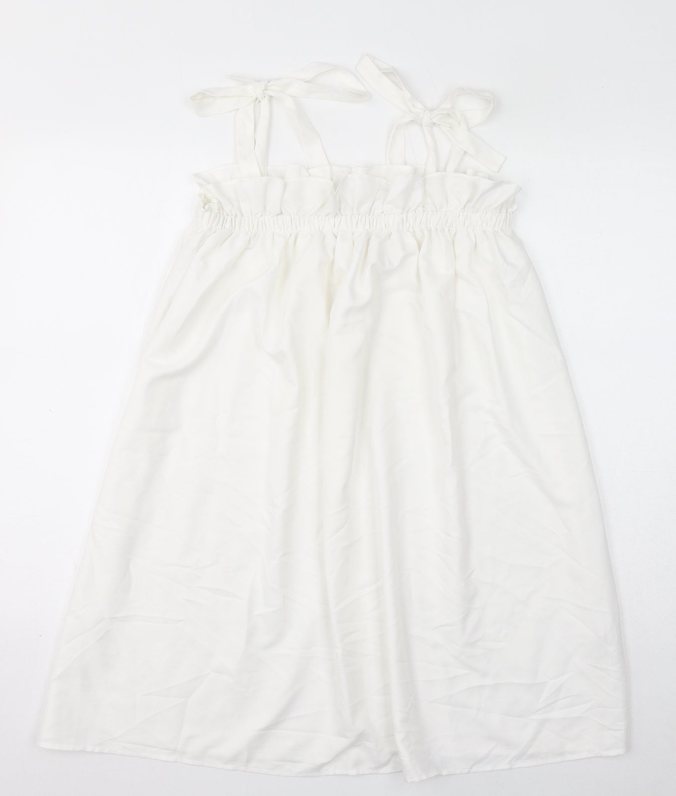 Missguided Womens White Polyester Mini Size 8 Square Neck Pullover