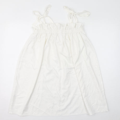 Missguided Womens White Polyester Mini Size 8 Square Neck Pullover