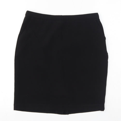 PADINI Womens Black Polyester Straight & Pencil Skirt Size M Zip