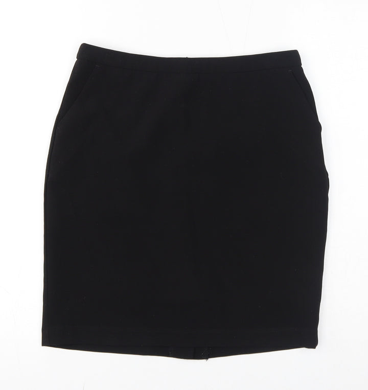 PADINI Womens Black Polyester Straight & Pencil Skirt Size M Zip