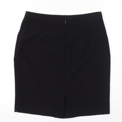 PADINI Womens Black Polyester Straight & Pencil Skirt Size M Zip