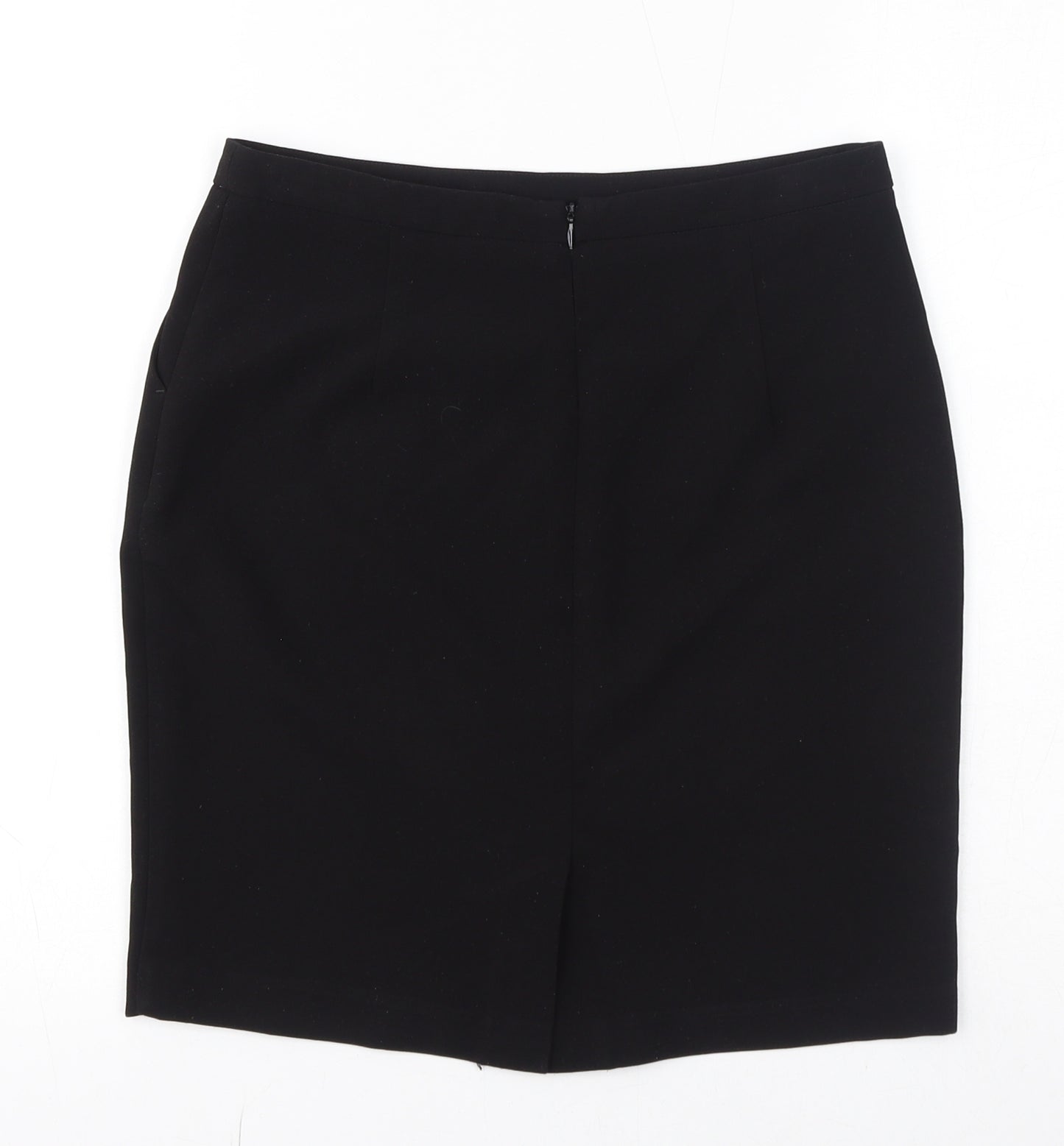 PADINI Womens Black Polyester Straight & Pencil Skirt Size M Zip