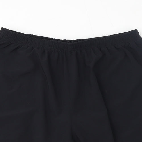 HIGHERSTATE Mens Black Polyester Sweat Shorts Size M L7 in Regular - Two Layer Training