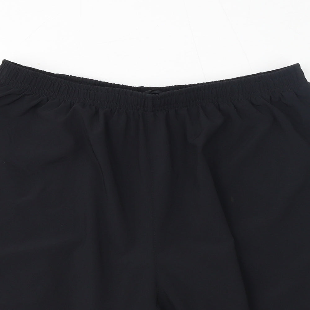 HIGHERSTATE Mens Black Polyester Sweat Shorts Size M L7 in Regular - Two Layer Training