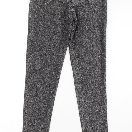 Body Flirt Womens Silver Polyester Capri Leggings Size XS L29 in - Glitter Elastic Waist