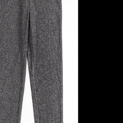 Body Flirt Womens Silver Polyester Capri Leggings Size XS L29 in - Glitter Elastic Waist