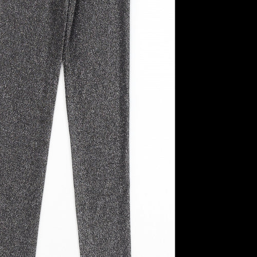 Body Flirt Womens Silver Polyester Capri Leggings Size XS L29 in - Glitter Elastic Waist