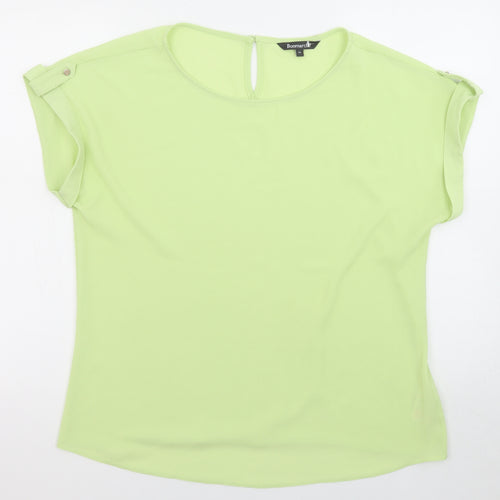 Bonmarché Womens Green Polyester Basic Blouse Size 14 Boat Neck