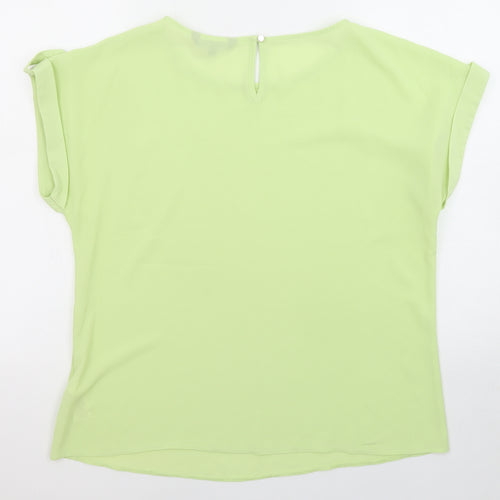 Bonmarché Womens Green Polyester Basic Blouse Size 14 Boat Neck