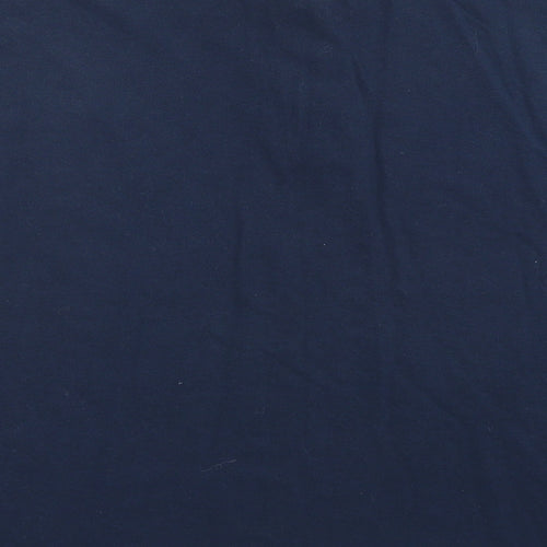 Lambretta Mens Blue Cotton Polo Size L Collared Button - Logo embroidery