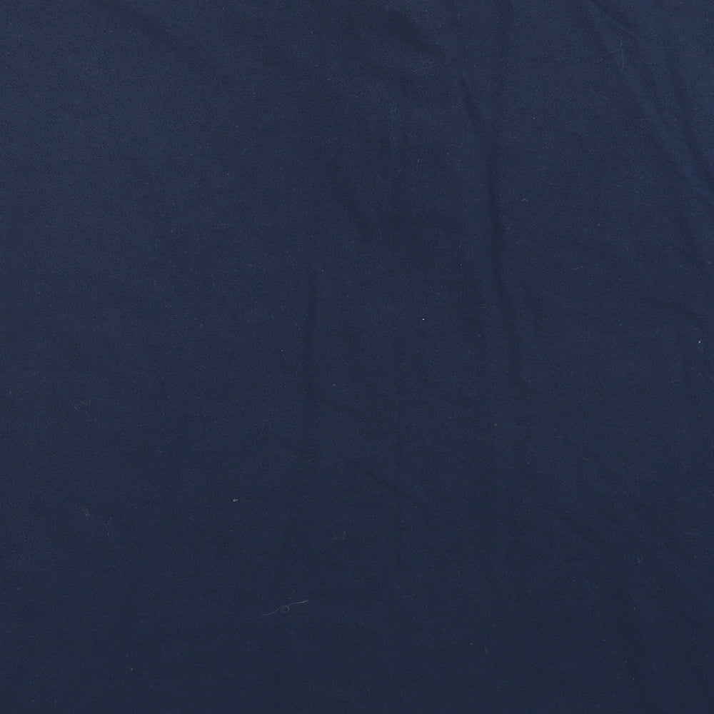 Lambretta Mens Blue Cotton Polo Size L Collared Button - Logo embroidery