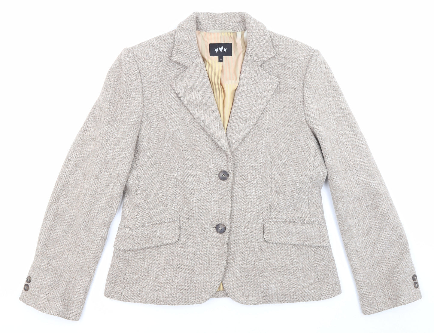 Per Una Womens Beige Viscose Jacket Suit Jacket Size 14 - Pockets