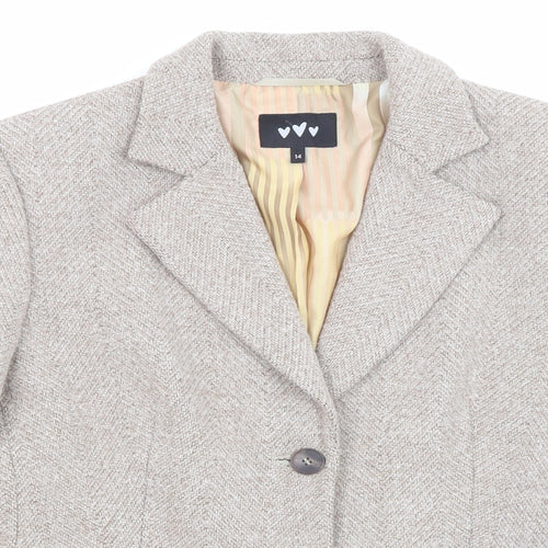 Per Una Womens Beige Viscose Jacket Suit Jacket Size 14 - Pockets