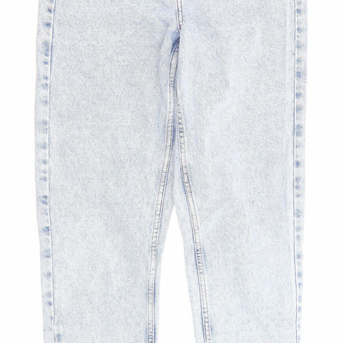 Denim & Co. Womens Blue Cotton Straight Jeans Size 8 L29 in Regular Zip - Pockets