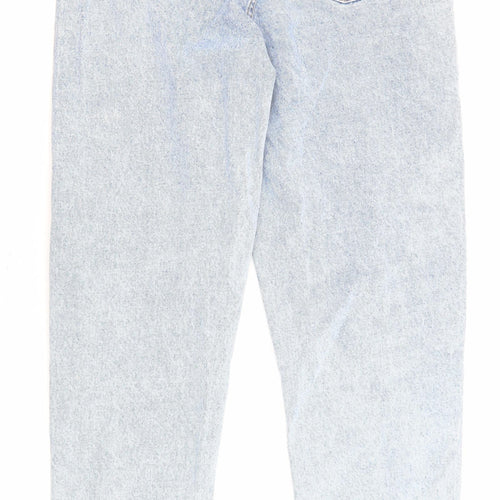 Denim & Co. Womens Blue Cotton Straight Jeans Size 8 L29 in Regular Zip - Pockets