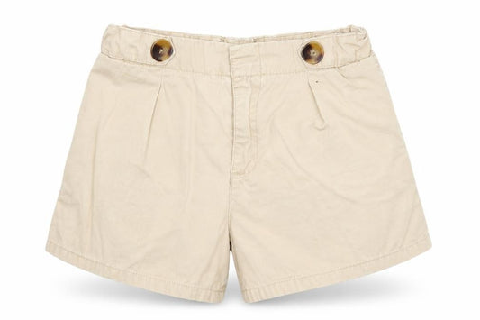 Zara Girls Beige Cotton Chino Shorts Size 10 Years Regular Zip - Pockets