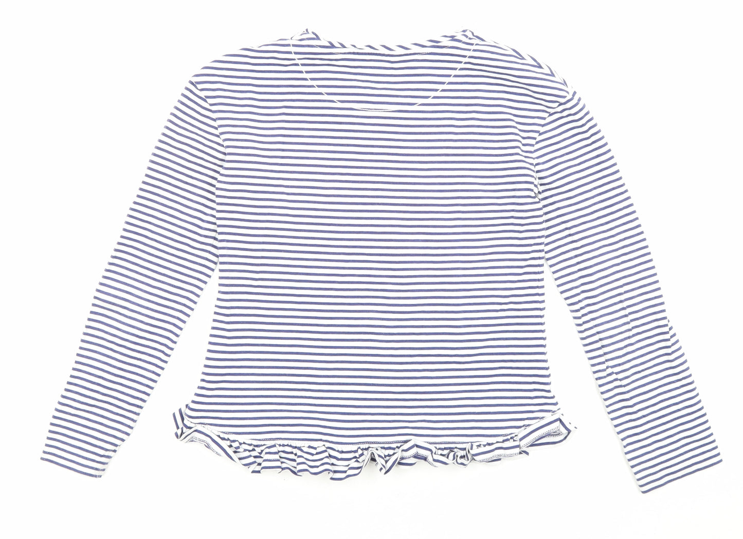 John Lewis Girls Blue Striped Cotton Basic T-Shirt Size 11 Years Crew Neck Pullover - Love, Sequence