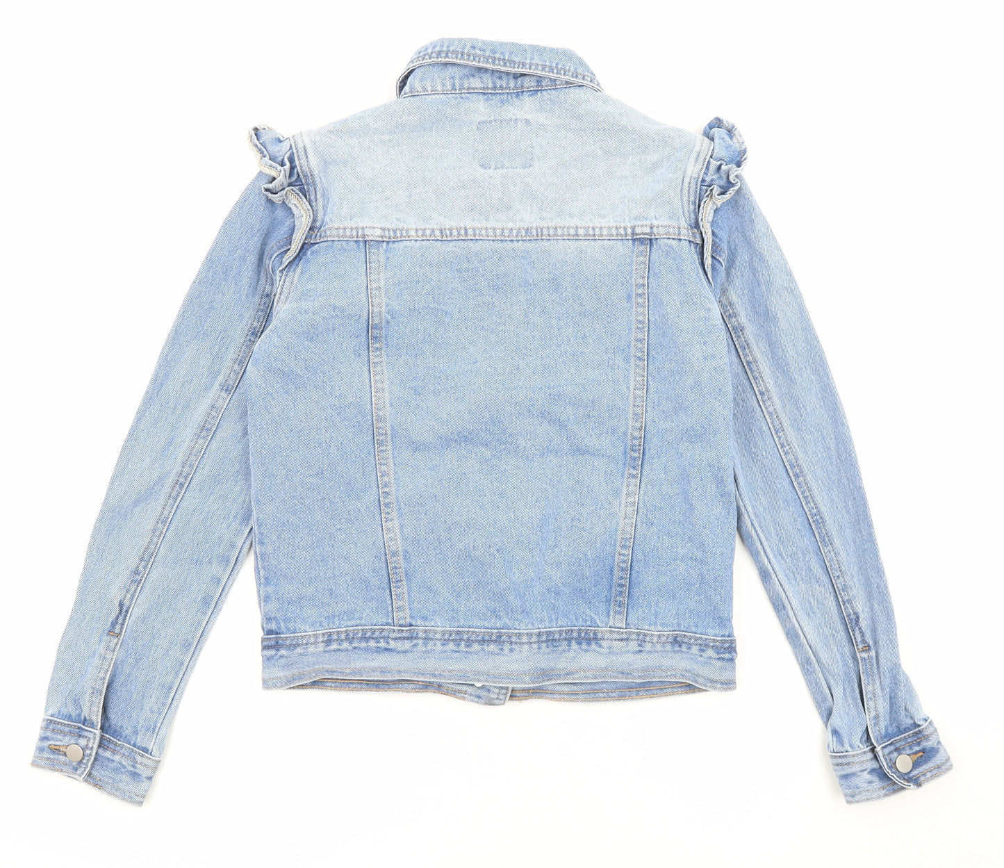 Very Girls Blue Jacket Size 11 Years Button - Pockets