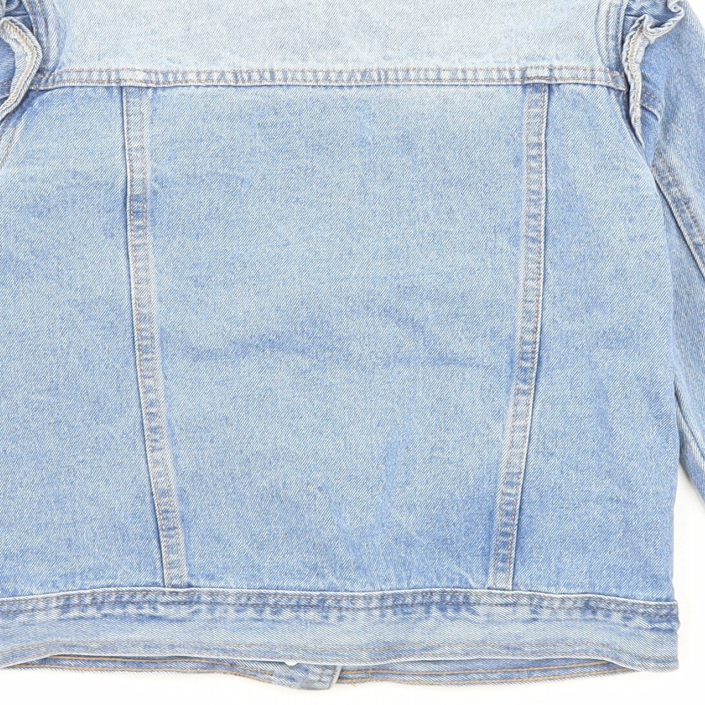 Very Girls Blue Jacket Size 11 Years Button - Pockets