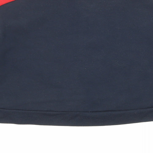 Divided by H&M Womens Blue Colourblock Cotton Pullover Sweatshirt Size XS Zip - Cropped
