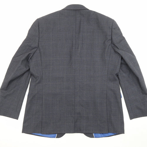 Chester Mens Blue Wool Jacket Suit Jacket Size 46 Regular