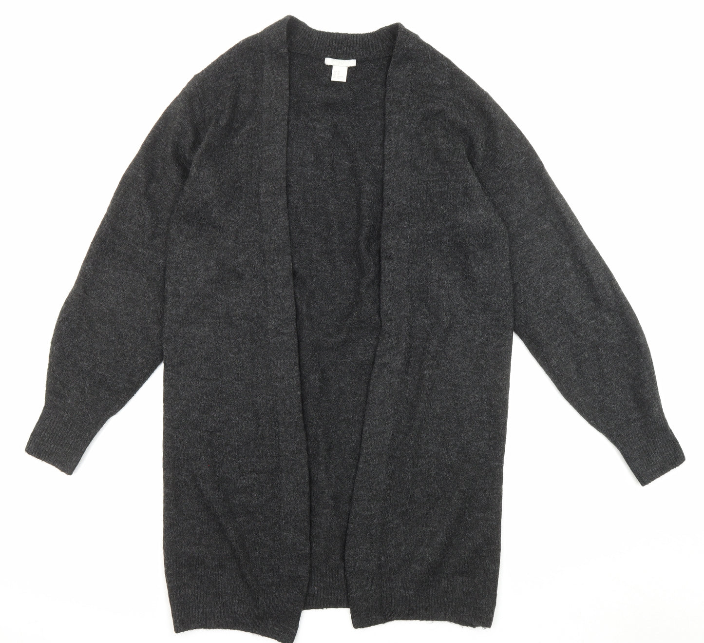 H&M Womens Black Round Neck Acrylic Cardigan Jumper Size XS - Open