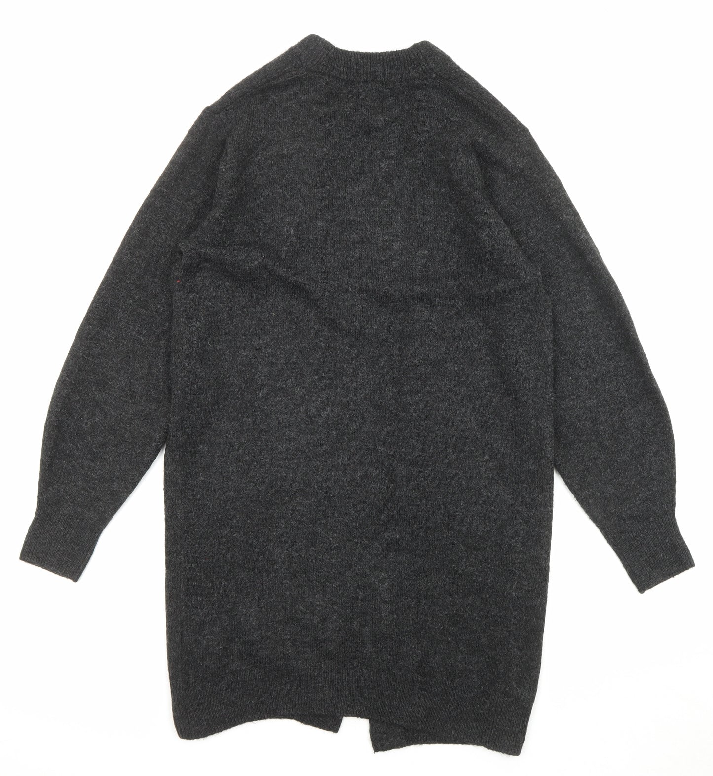 H&M Womens Black Round Neck Acrylic Cardigan Jumper Size XS - Open