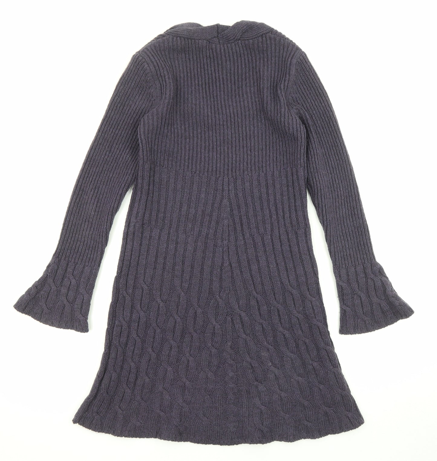 NEXT Womens Purple Acrylic Jumper Dress Size 8 Scoop Neck Pullover