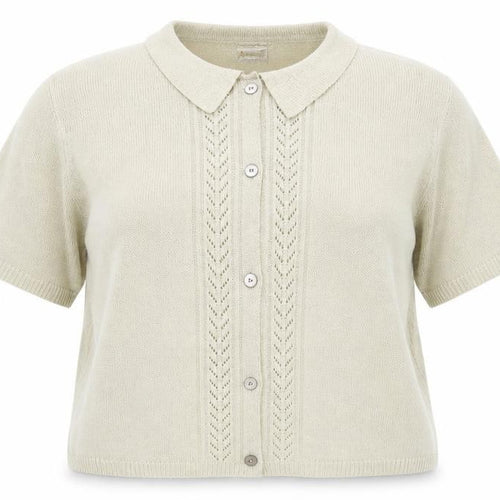 Roman Womens Beige Cowl Neck Acrylic Cardigan Jumper Size L - Size L-XL
