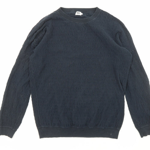 John Lewis Womens Blue Crew Neck Cotton Pullover Jumper Size S