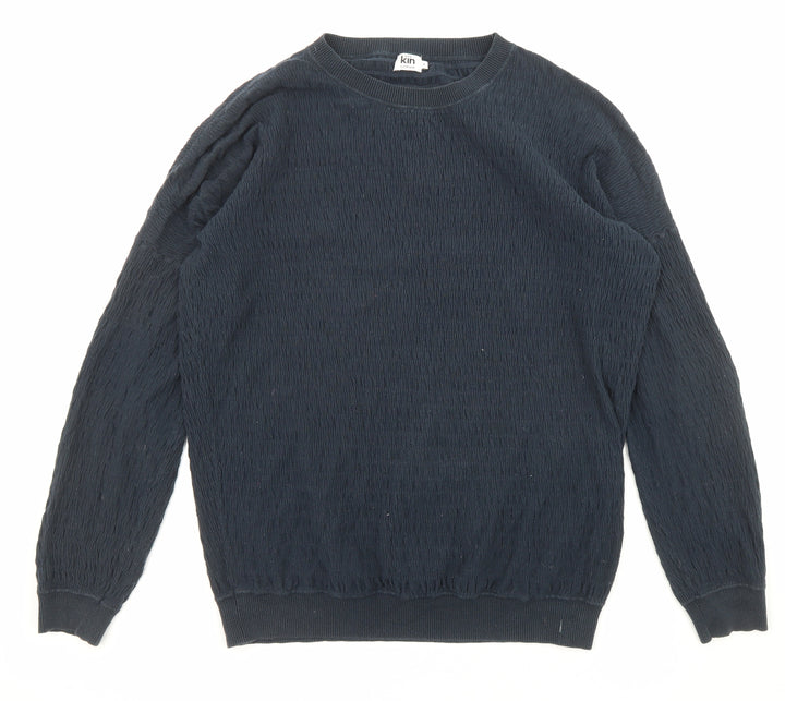 John Lewis Womens Blue Crew Neck Cotton Pullover Jumper Size S
