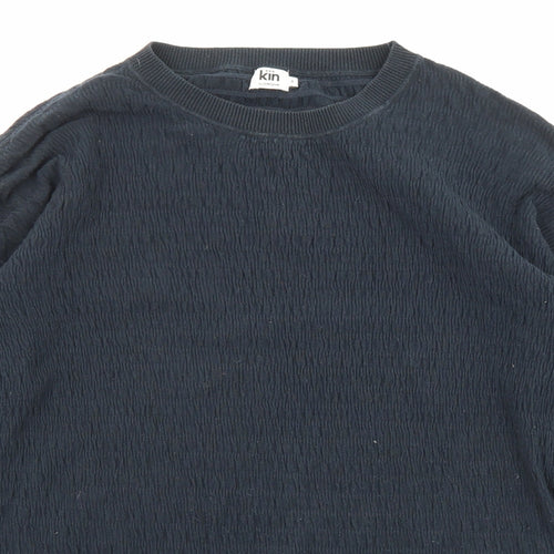 John Lewis Womens Blue Crew Neck Cotton Pullover Jumper Size S