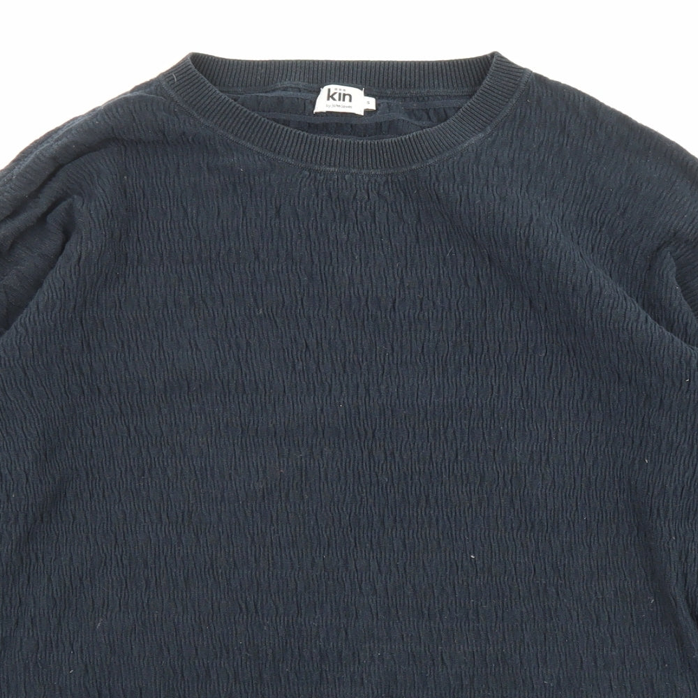 John Lewis Womens Blue Crew Neck Cotton Pullover Jumper Size S