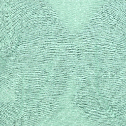 Nina Murati Womens Green V-Neck Polyester Cardigan Jumper Size L