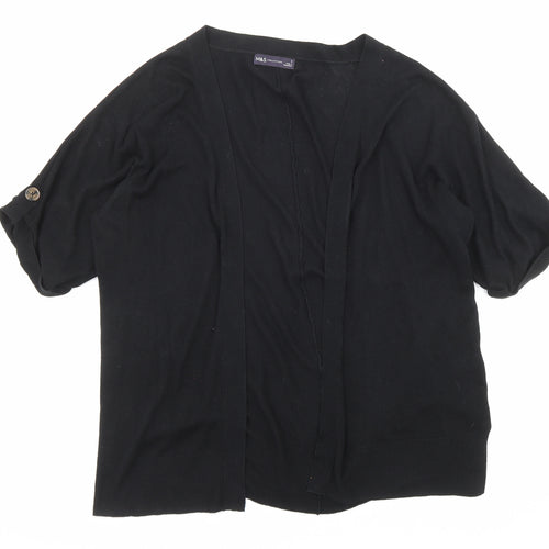 Marks and Spencer Womens Black Round Neck Viscose Cardigan Jumper Size S - Open