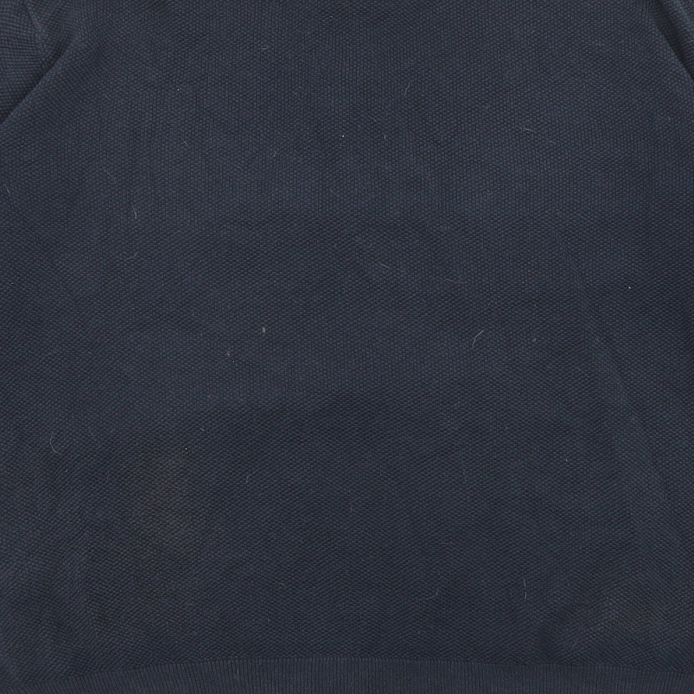 GANT Mens Blue High Neck Cotton Pullover Jumper Size XL Long Sleeve