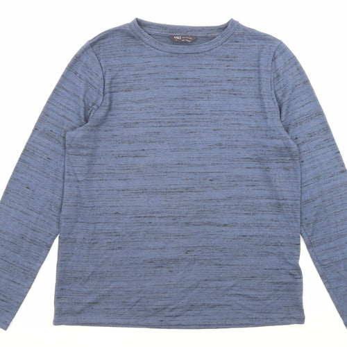 Marks and Spencer Womens Blue Boat Neck Polyester Pullover Jumper Size 14