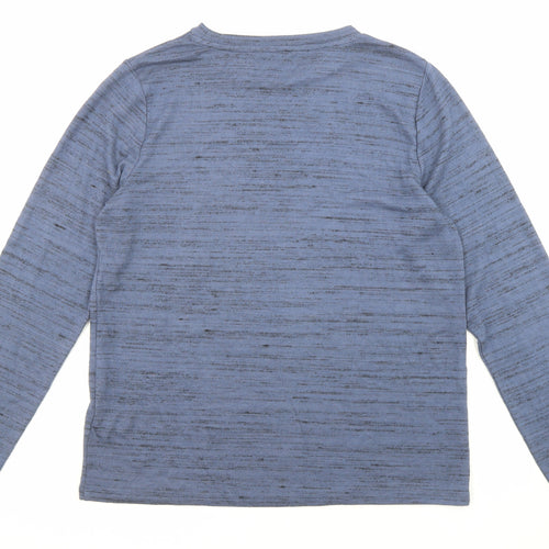 Marks and Spencer Womens Blue Boat Neck Polyester Pullover Jumper Size 14
